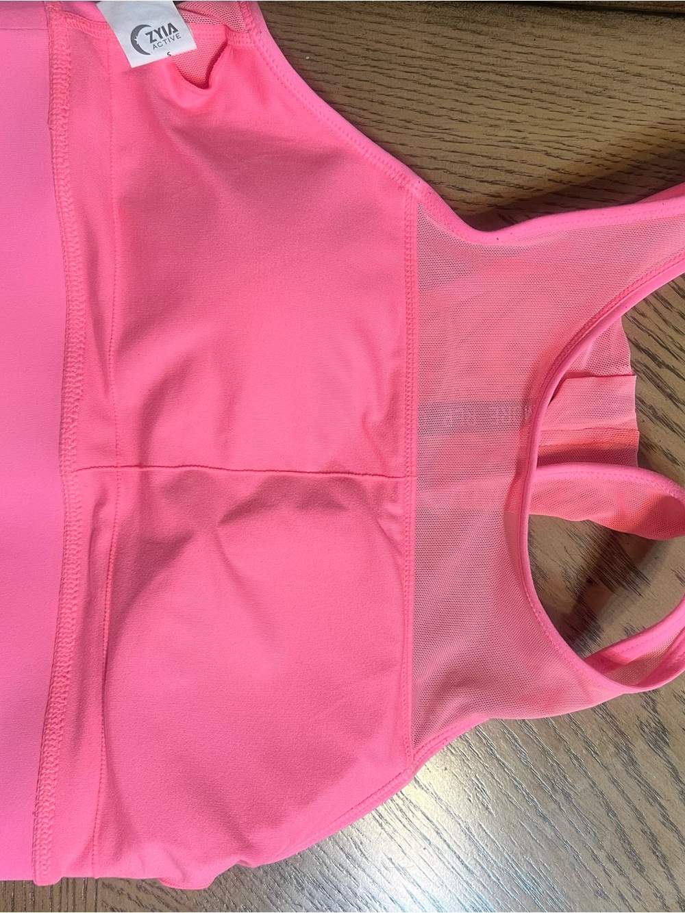 Zyia One More Rep Mesh Sports Bra peachy pink athletic athleisure workout gym - Picture 7 of 10